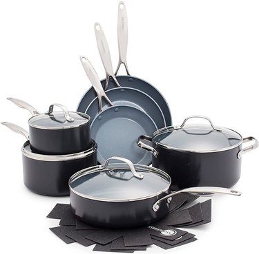 A GreenPan Valencia Pro Hard Anodized Healthy Ceramic Nonstick 11-Piece Cookware Set