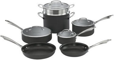 A Cuisinart Dishwasher Safe Hard-Anodized 11-Piece Cookware Set