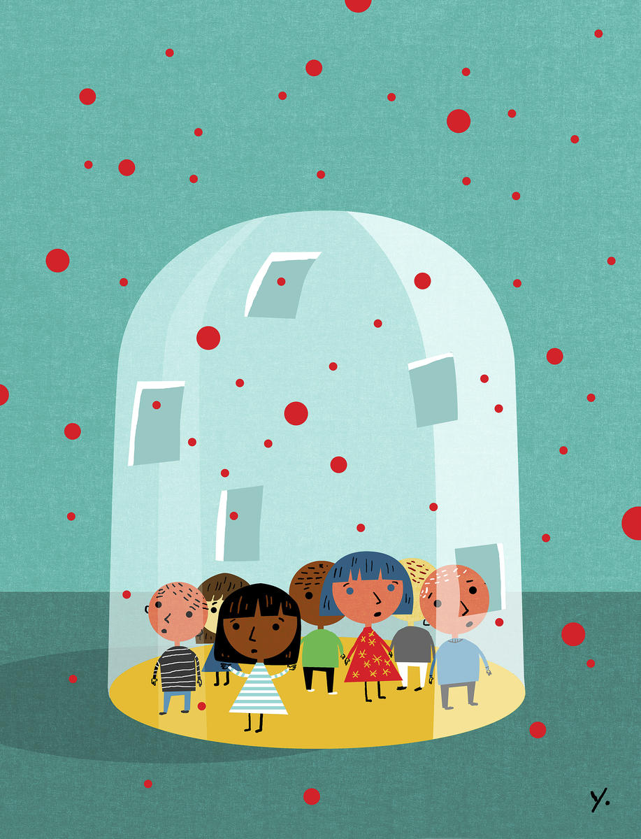 Kids With Measles Illustration