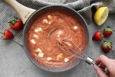 Add butter to strawberry curd