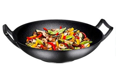 Bruntmor Pre-Seasoned Cast-Iron Wok