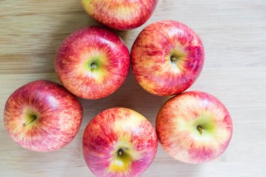 Apples on a cutting board