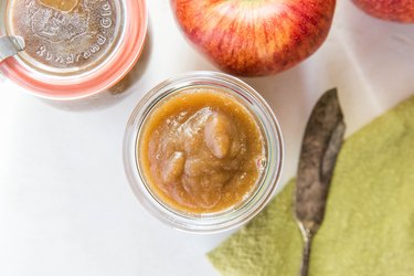 Apple butter in jars