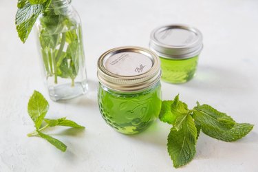 Jars of mint jelly