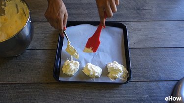 Preparing whipped cream for freezing.