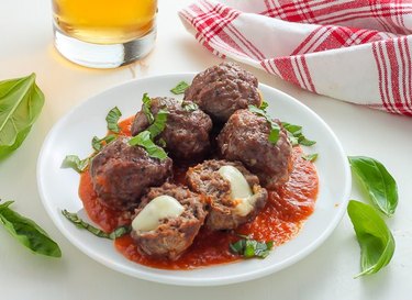 Mozzarella Stuffed Meatballs