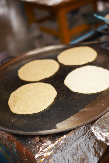 Tortillas cooking